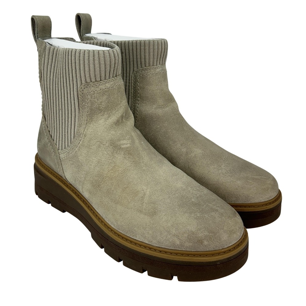 Timberland Boots Womens Size 9 Cervinia Valley Chelsea Lt Taupe Leather Ankle